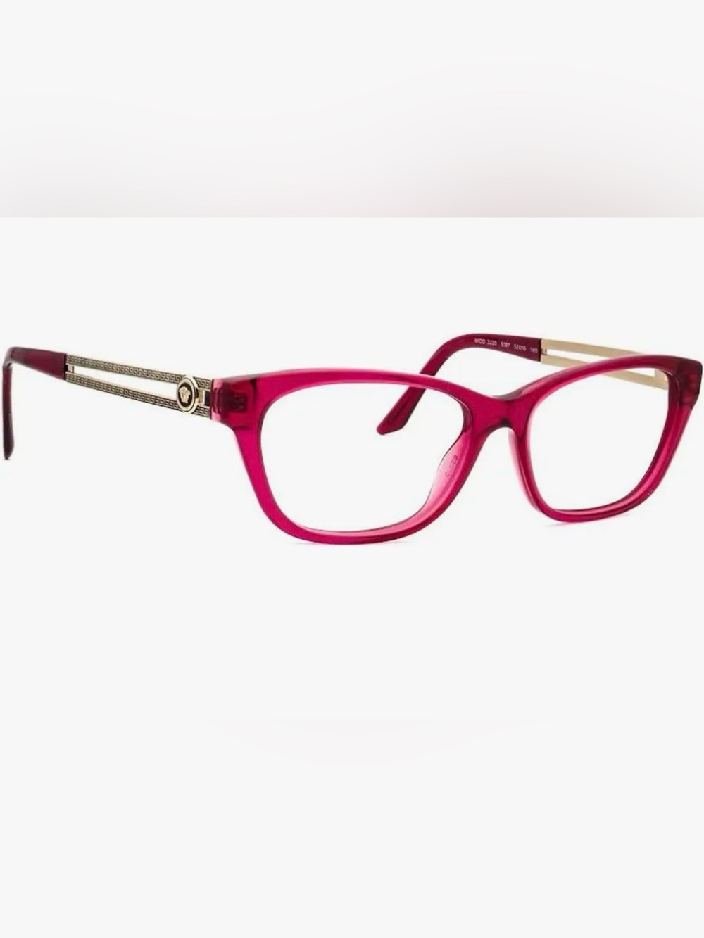 Versace MOD 3220 5097 Fuchsia/violet Gold Medusa Reading Eyeglasses Cat Eye